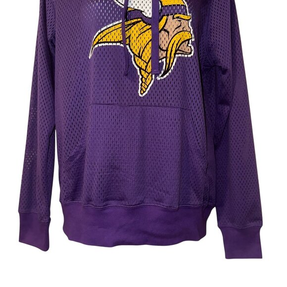 NFL Team Apparel Minnesota Vikings Mesh Shirt M Hoodie Football Purple - Picture 3 of 11